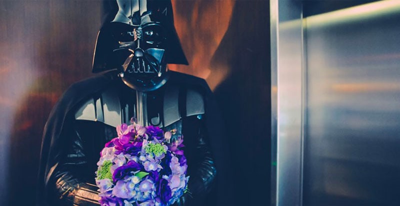 darth vador with flowers