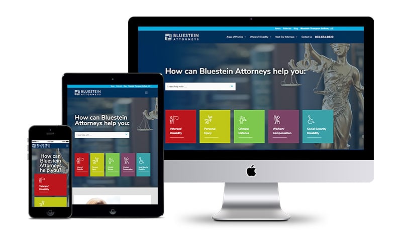 Bluestein site mockup