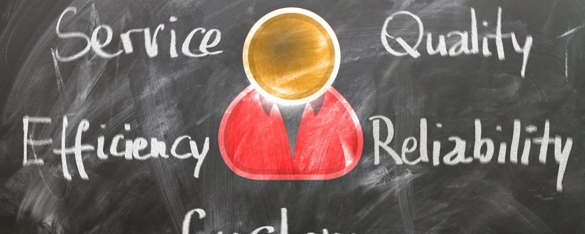 Company values written on a blackboard