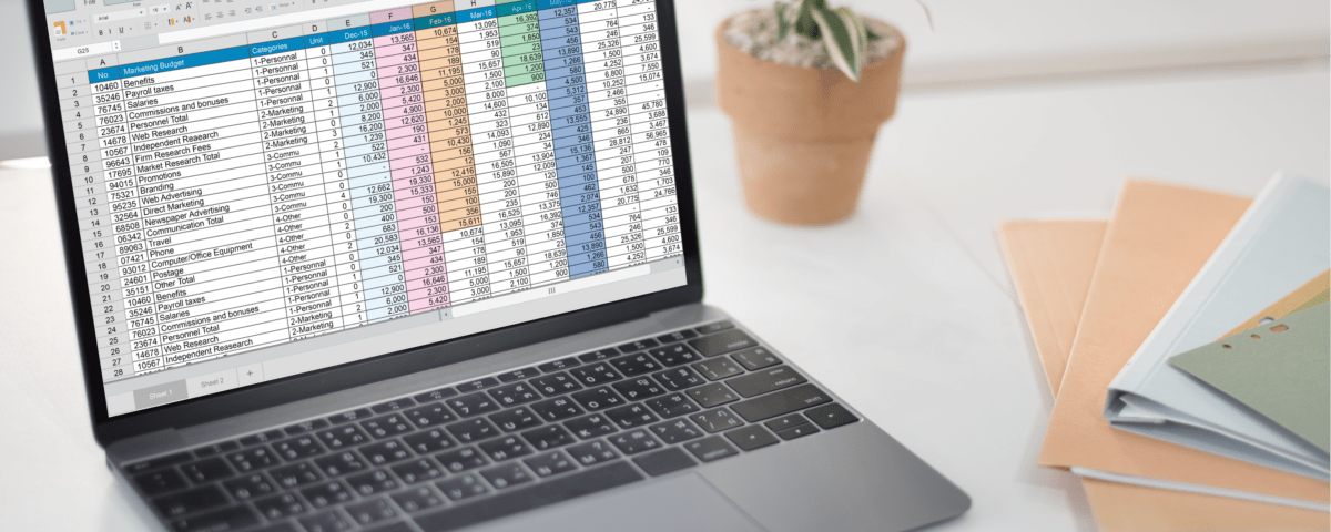A data spreadsheet