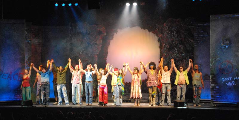 A show cast on a stage
