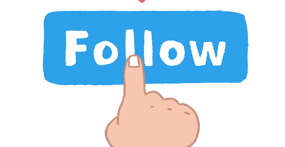 A follow button graphic