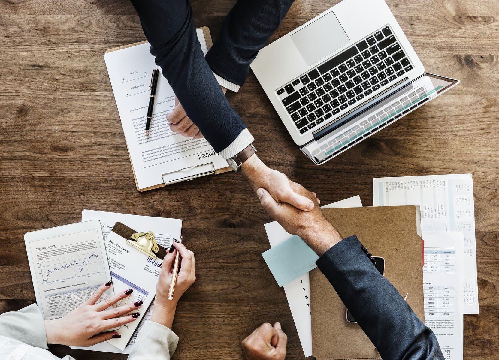 Two businessmen shaking hands