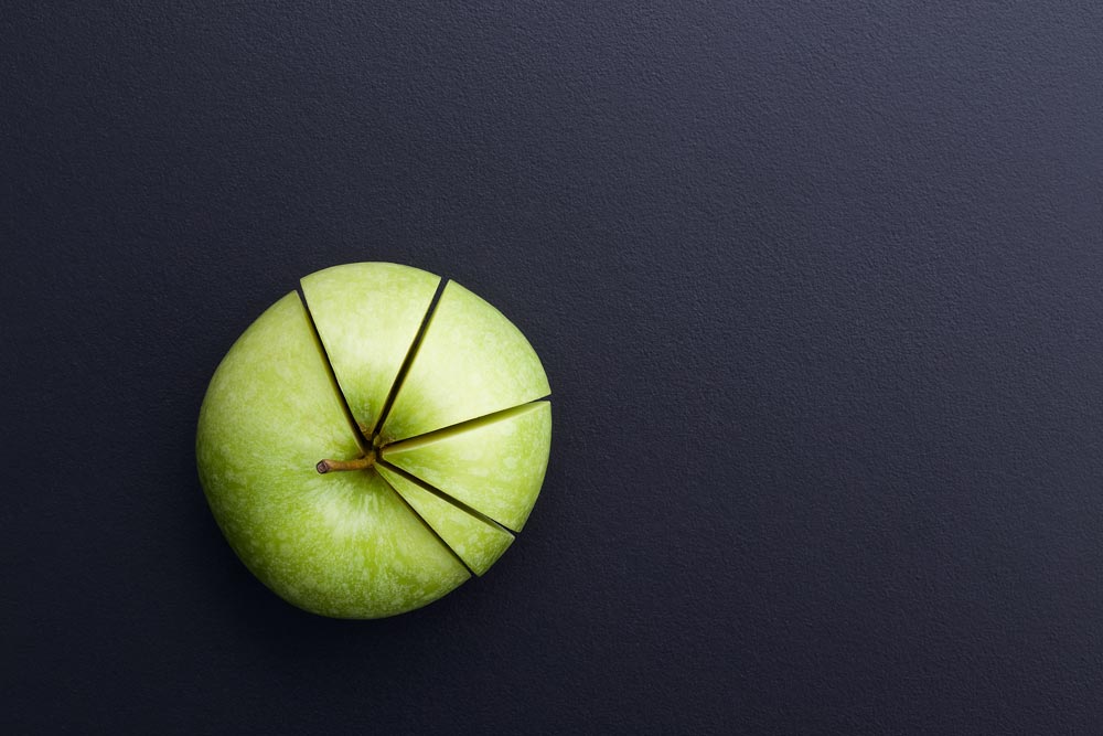 A cut apple