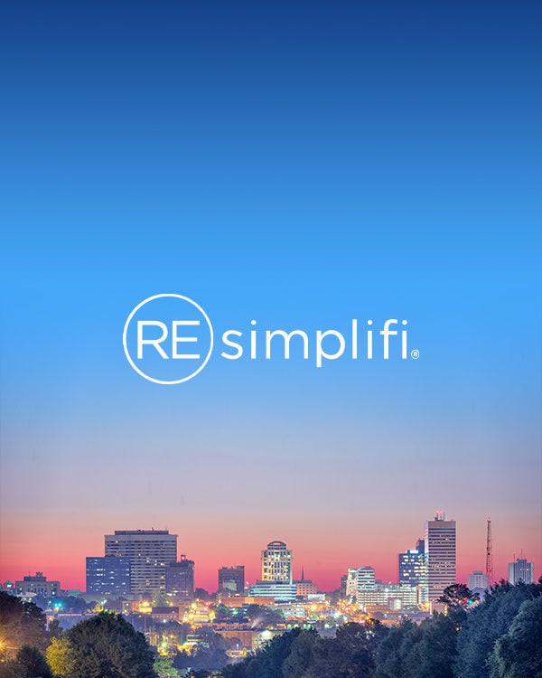 REsimplifi logo on a city background