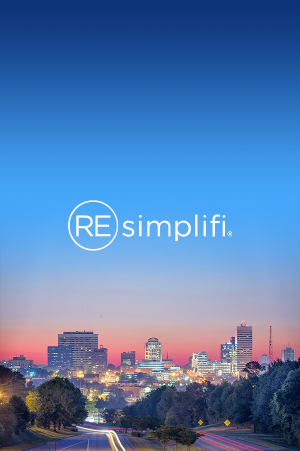 REsimplifi logo on a city background