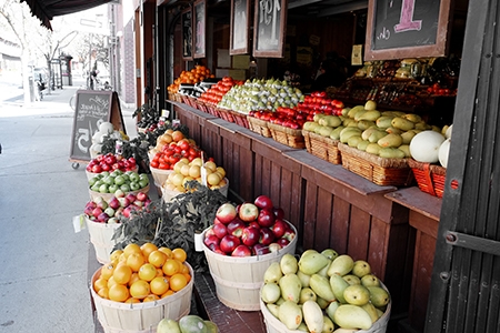 A neighborhood fruit store