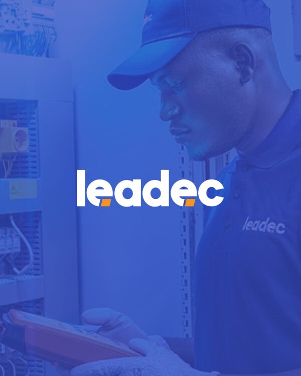 Leadec blue background