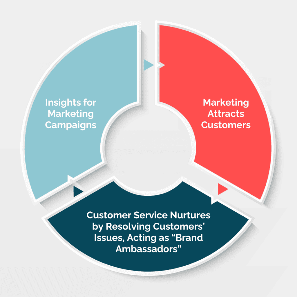 customer service and marketing working cycle